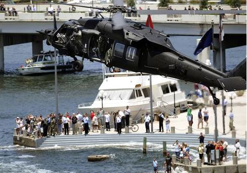 U.S. and international Special Operations Forces (SOF) demonstrated their combined combat capabilities outside the Tampa Convention Center on Wednesday, May 23, 2012. US SOCOM